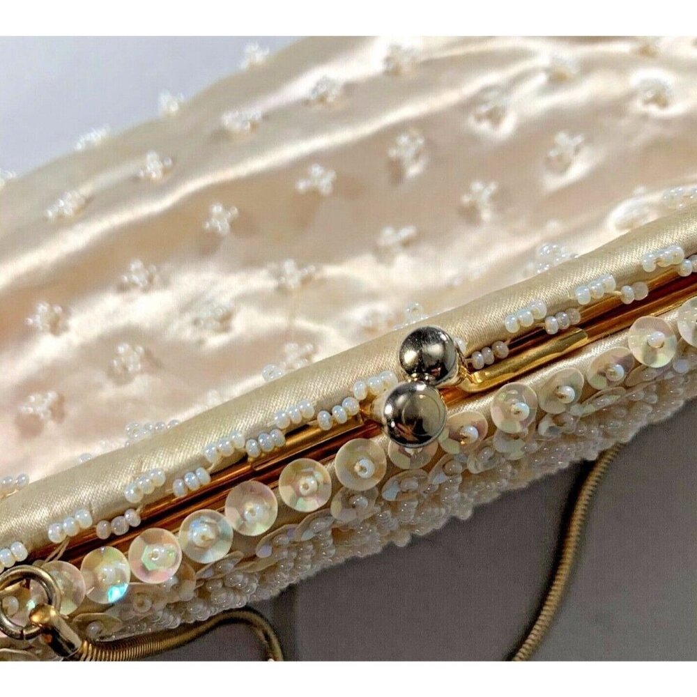 Vtg Bon Soir Beaded Evening Bag Purse Handmade Hong Kong Italian Beads - Picture 8 of 12